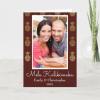 Carte photo de Noël de l'ananas Mele Kalikimaka