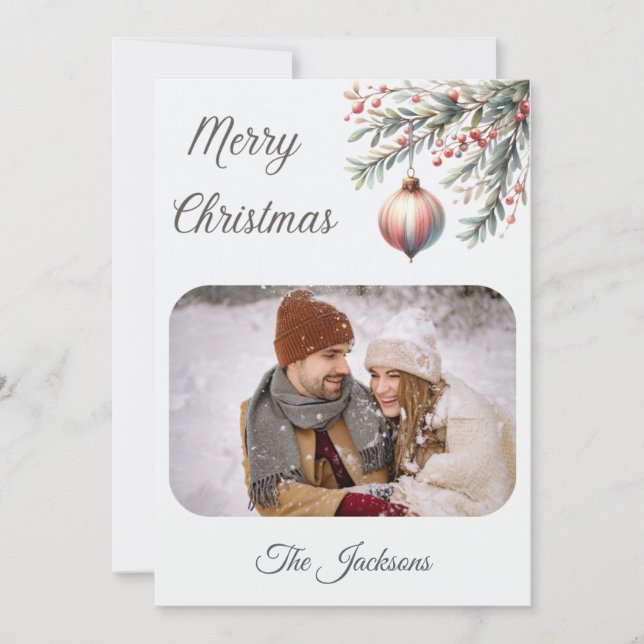 Carte photo de Noël de l'organisme personnalisé (Devant)