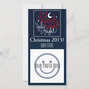 Carte photo de Noël de nuit silencieuse