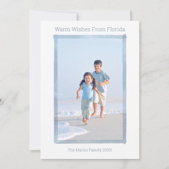 CARTE PHOTO DE NOËL DE PLAGE MINIMALE FLORIDE (Devant)