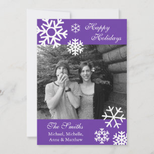 Carte photo de Noël de plusieurs flocons de neige 