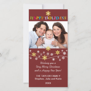 Carte photo de Noël des snowflèches
