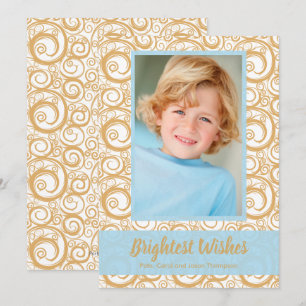 Carte Photo de Noël des tourbillons en or