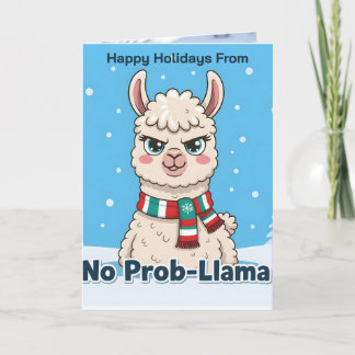 Carte Photo de Noël drôle de lama sans problème-Llama Ch