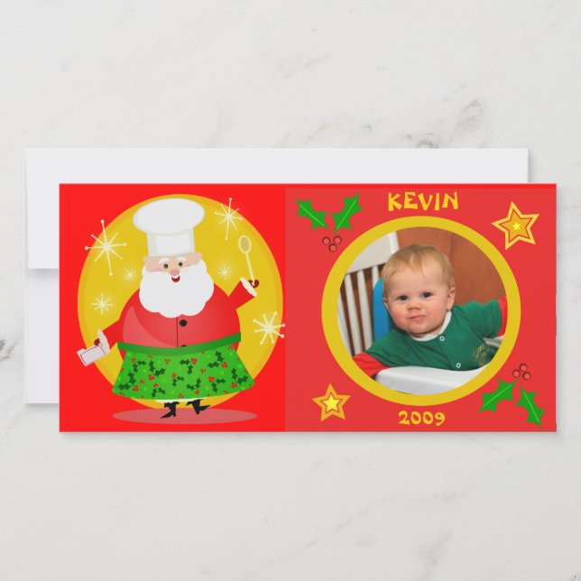 Carte photo de Noël du bébé fait sur commande (Devant)