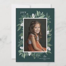 Carte photo de Noël du cadre botanique