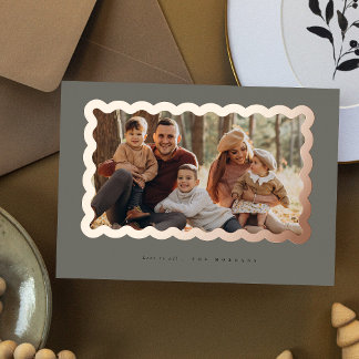 Carte photo de Noël élégante et simple Foil