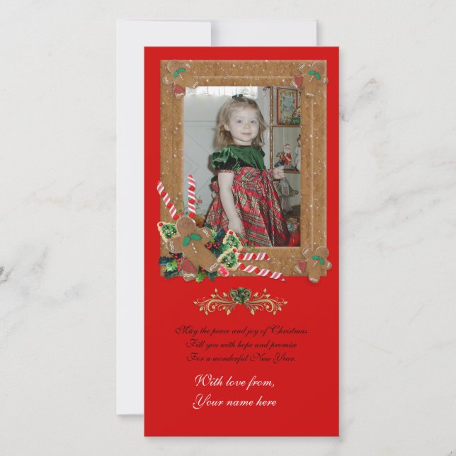 Carte photo de Noël en pain d'épices (Devant)