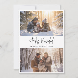 Carte photo de Noël espagnole Feliz Navidad