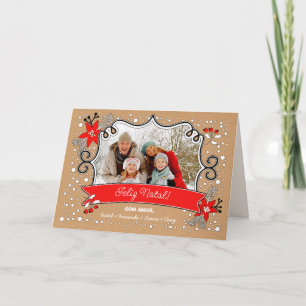 Carte photo de Noël Feliz Natal en portugais