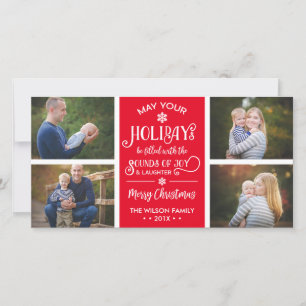 Carte photo de Noël, Fêtes, Joie, Snowflakes