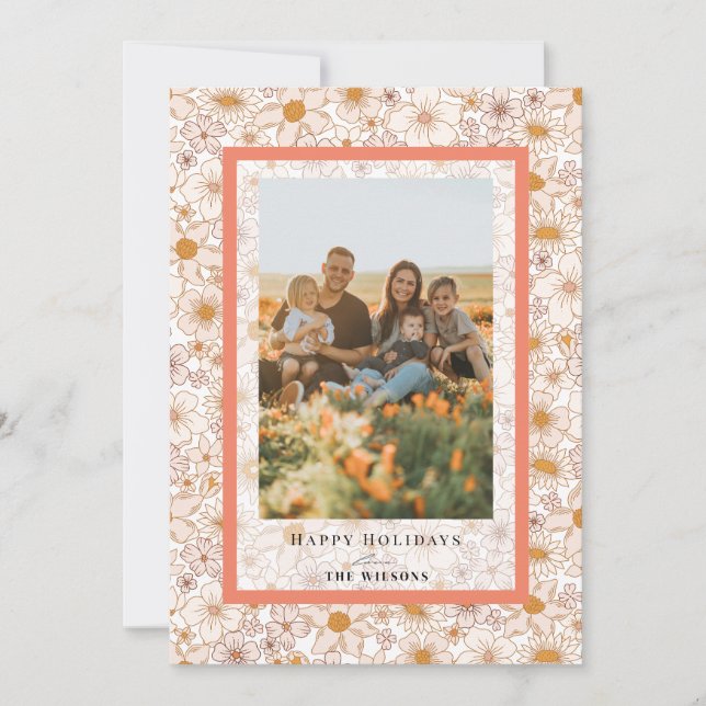 Carte photo de Noël Floral Super (Devant)