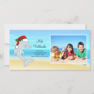 Carte photo de Noël Hawaiien Dolphin Christmas.