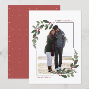 Carte photo de Noël Holiday Holly