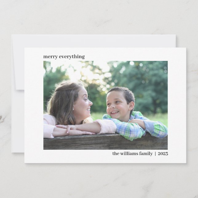 Carte photo de Noël horizontale simple et élégante (Devant)