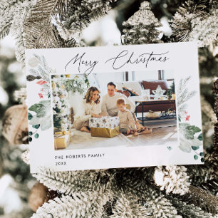 Carte photo de Noël Joyeux Carte de vacances