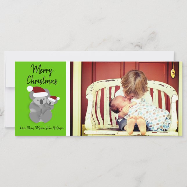 Carte Photo de Noël Koalas (Devant)