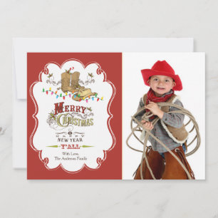 Carte photo de Noël Merry Ouest mignon