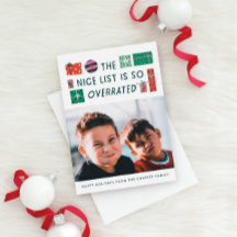 Carte photo de Noël Nice List