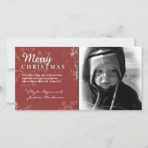 Carte photo de Noël Red Grunge