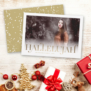 Carte photo de Noël religieuse Classique Halleluja
