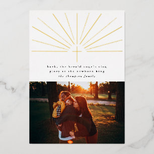 Carte photo de Noël religieuse Croix du pétrole