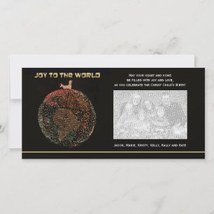Carte photo de Noël religieuse Joie au monde