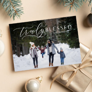 Carte photo de Noël religieuse vraiment bénie