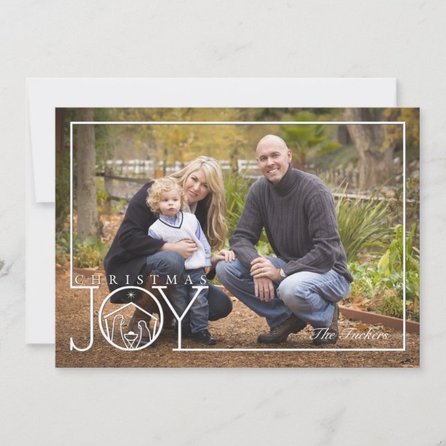 Carte photo de Noël religieux Joy Cadre de la Nati (Devant)