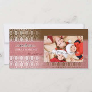 Carte photo de Noël rose chocolat