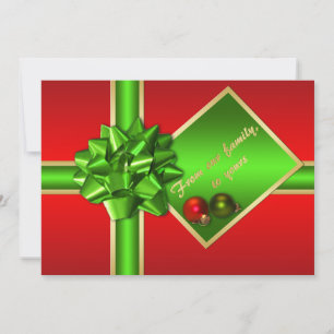 Carte photo de Noël rouge, vert et or