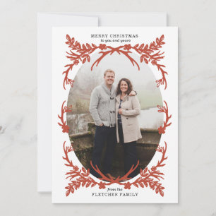 Carte photo de Noël Russe Antlers