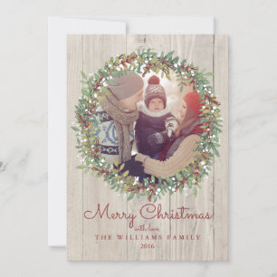 Carte photo de Noël Russe Wreath