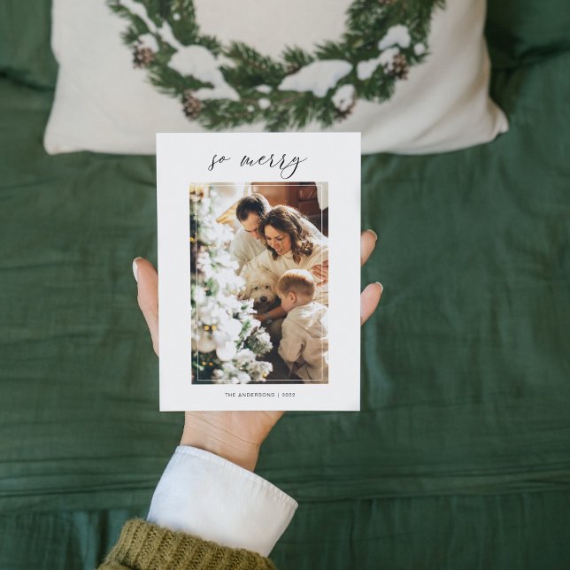 Carte Photo de Noël simple et moderne | So Joyeux Noël (Créateur téléchargé)