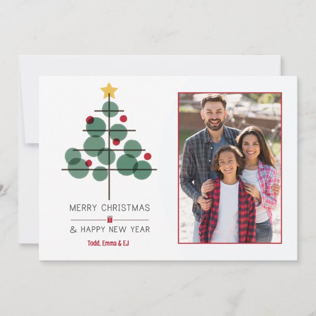 Carte photo de Noël simpliste (Devant)