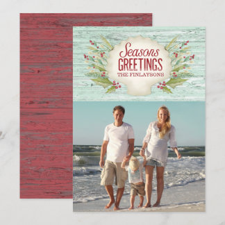 Carte photo de Noël sur la côte de la plage