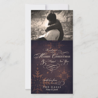 Carte photo de Noël vintage Brown