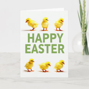 Carte photo de Pâques avec poussins heureux