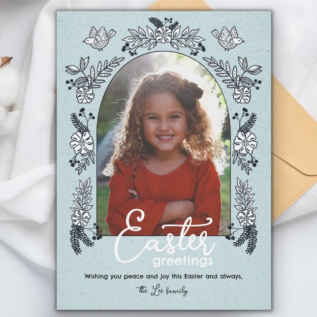 Carte photo de Pâques Floral du printemps (Créateur téléchargé)