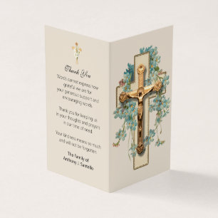 Carte photo de prière catholique pour les funérail