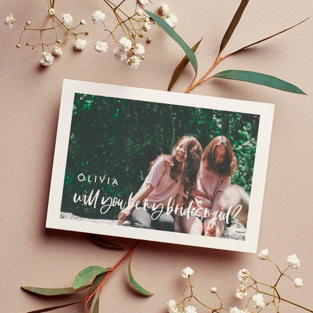 Carte photo de proposition Bridesmaid moderne élég (Créateur téléchargé)