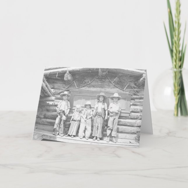 Carte Photo de ranch des mecs en cowboy (Devant)