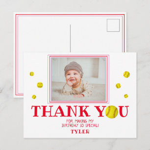 Carte photo de remerciement pour anniversaire avec