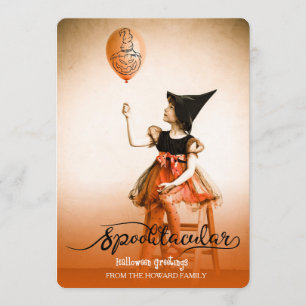 Carte Photo de salutations de Spooktacular Halloween