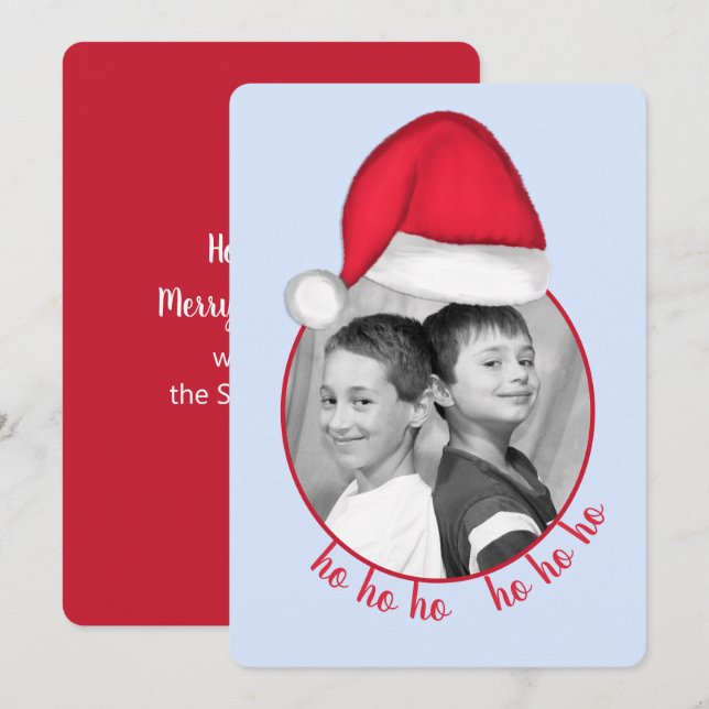 Carte photo de Santa Hat (Devant / Derrière)