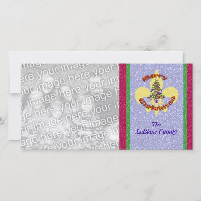 Carte photo de sapin de Noël Fleur de Lis (Devant)