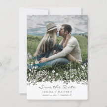 Carte photo de sauvegarde de date dans la prairie