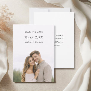 Carte Photo de Save the Date Minimaliste Moderne