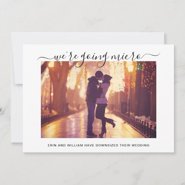 Carte Photo de script de Mariage de taille réduite (Devant)