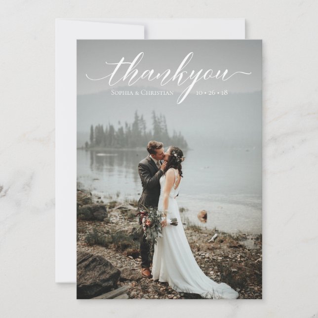 Carte photo de script de Mariage romantique (Devant)